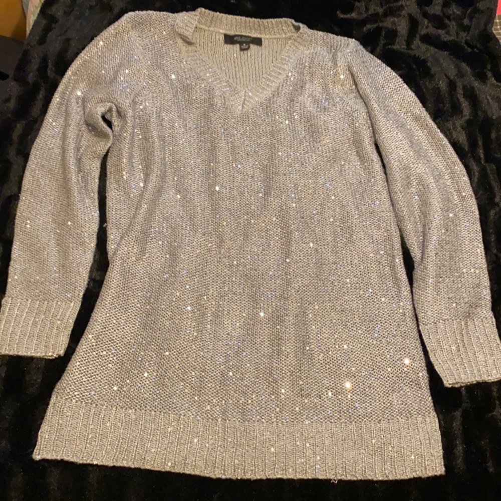 Kris Jenner Kollection Silver Sequence Sweater - image 1